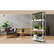 Металевий стелаж Меткас РЕК-1 1500×750×300, 4 полиці, 35 кг/полицю, пофарбований — для складу, дому та офісу