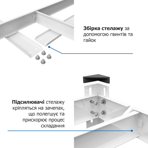 Металевий стелаж Еталон Е251 Меткас 1800х900х500, 5 полиць ДСП, навантаження 175 кг/полицю, фарбований – для складу та магазину