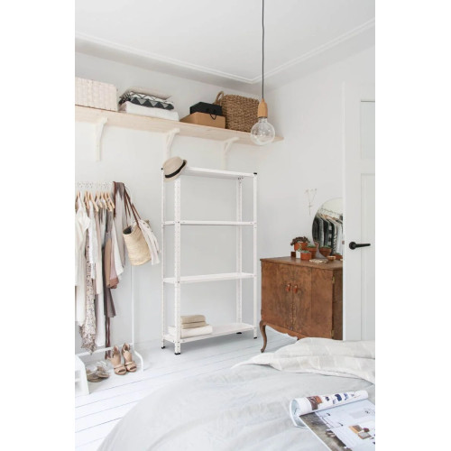 Металевий стелаж Меткас РЕК-1 1500×750×300, 4 полиці, 35 кг/полицю, пофарбований — для складу, дому та офісу