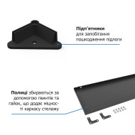 Металевий стелаж Меткас РЕК-4 1700х750х300, 5 полиць по 35 кг, пофарбований — універсальне рішення для зберігання на складі, у магазині або офісі