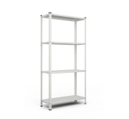 Металевий стелаж Меткас РЕК-1 1500×750×300, 4 полиці, 35 кг/полицю, пофарбований — для складу, дому та офісу