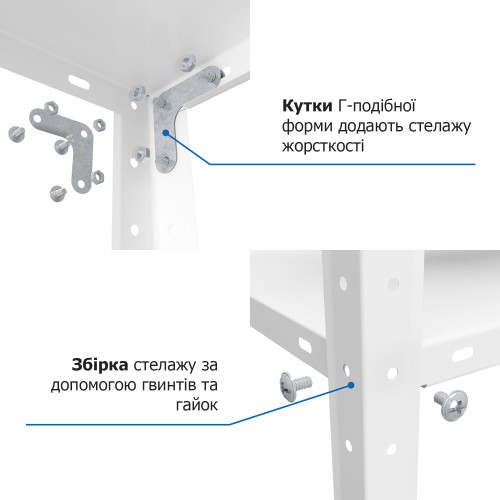 Металевий стелаж Меткас РЕК-1 1500×750×300, 4 полиці, 35 кг/полицю, пофарбований — для складу, дому та офісу