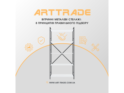 Вітринні металеві стелажі: 8 принципів правильного підбору