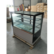 Кондитерская витрина GOODER Cube 90х73х120 см, 2 стеклянные полки, NO FROST, LED-подсветка, нерж. сталь, температура +2…+8°C, Китай