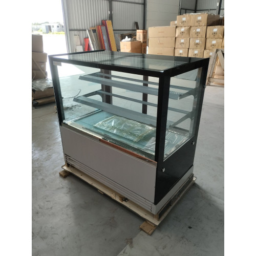 Кондитерская витрина GOODER Cube 90х73х120 см, 2 стеклянные полки, NO FROST, LED-подсветка, нерж. сталь, температура +2…+8°C, Китай