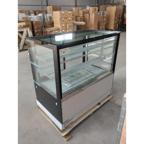 Кондитерская витрина GOODER Cube 90х73х120 см, 2 стеклянные полки, NO FROST, LED-подсветка, нерж. сталь, температура +2…+8°C, Китай