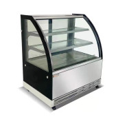 Кондитерська вітрина GOODER 90х73х120 см, 2 скляні полиці, NO FROST, LED-підсвітка, нерж. сталь, R290, температура +2…+8°C, Китай