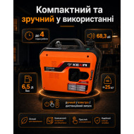 Бензиновий генератор інверторний KN3800IE 3,5–4 кВт, електростартер + пульт