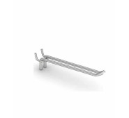 Подвійний металевий гачок 200 мм для перфорації, торгових стелажів і панелей, цинк/порошкове фарбування, Україна