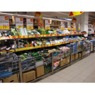 Презентаційний металевий стіл з надставкою 1200х800х1350 мм, пристінний, цинк/порошкове фарбування, для магазинів та дегустацій, Україна