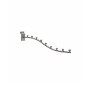 Гачок з кульками для економпанелі 400 мм, метал, хром, для одягу та товарів, максимальне навантаження 5 кг, регульовані кульки.