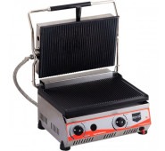 Газовий паніні-гриль Remta R75Z 2 кВт, рифлена чавунна поверхня 460х270 мм, електропідпал, нержавійка, Туреччина, для кафе та ресторанів