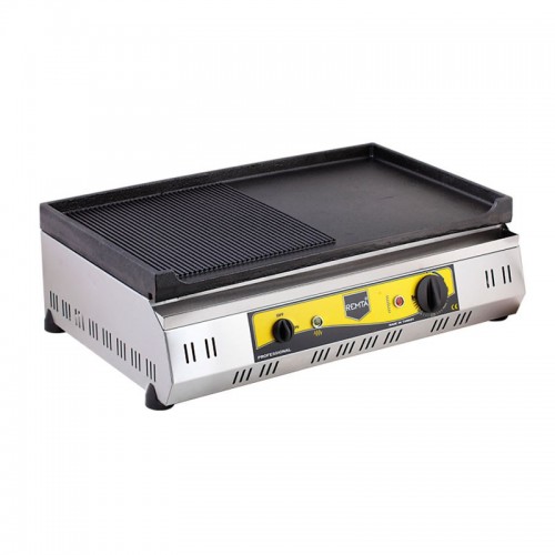 Електрогриль Remta R89 комбінований 2,8 кВт, 700х550х260 мм, рифлена+гладка поверхня, борти, жирозбірник, для кафе та ресторанів