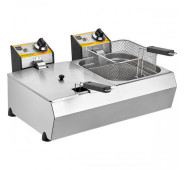 Фритюрниця електрична подвійна Remta 2×8 л, настільна, 650×570×400 мм, Туреччина, для кафе та ресторанів, кошики 200×230×120 мм