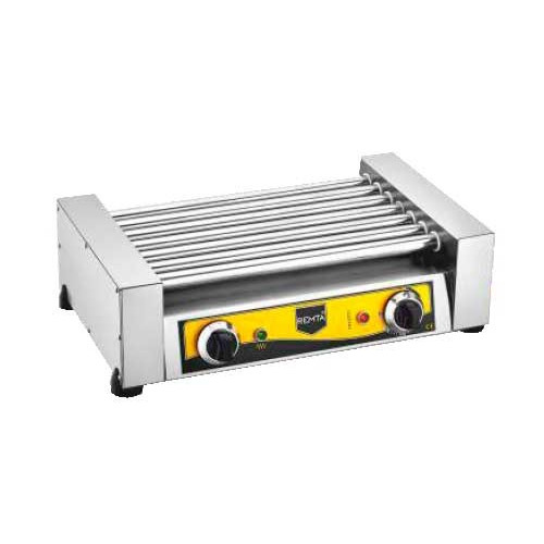 Роликовий гриль Remta RR01 на 7 роликів, 1.5 кВт, 600х400х180 мм, електричний гриль для сосисок і хот-догів, професійне обладнання