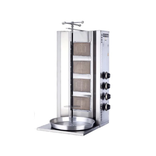 Газовый аппарат для шаурмы GOODER MSD-04 MARS, 4 горелки, 40 кг загрузка, корпус нержавейка, Турция, профессиональное оборудование