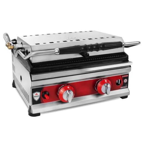 Паніні-гриль газовий однопостовий Mars MTS-12G 370х230 мм, ребристі поверхні, Туреччина, для кафе та ресторанів