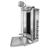 Електричний апарат для шаурми MED-04 MARS 50 кг, 4 зони нагріву, жароміцне скло ROBAX, верхній привід, Туреччина, 5,6 кВт, нерж. сталь
