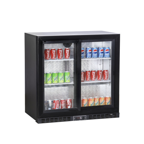 Холодильна шафа середньотемпературна Gooder BBD230S, 208 л, 4 полиці, динамічне охолодження, LED, чорний корпус, 900х520х900 мм, Китай