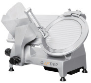 Слайсер електричний Gooder FS403, ніж 220 мм, алюмінієвий корпус, товщина нарізки 0–15 мм, для ковбаси та сиру, промисловий, Китай