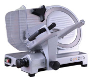 Електричний слайсер Gooder FS408, промисловий, ніж 220 мм, алюмінієвий корпус, нарізка ковбаси, сиру та м'яса, 0–25 мм, 0.25 кВт, Китай