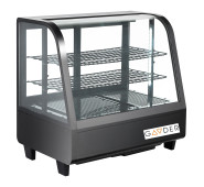 Настільна холодильна вітрина Gooder XCW-100L, 100 л, 2 розсувні двері, LED, чорна, динамічне охолодження, регульовані полиці, Китай