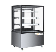 Кондитерська вітрина Gooder XC-275 390 л, 3 полиці, динамічне охолодження, LED-підсвітка, колеса, +2…+10°C, скляні двері, для кафе та пекарень