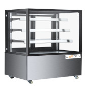 Кондитерська вітрина Gooder XC-375 530 л, динамічне охолодження, 3 полиці, LED, +2...+10°C, нержавіюча сталь, розсувні двері