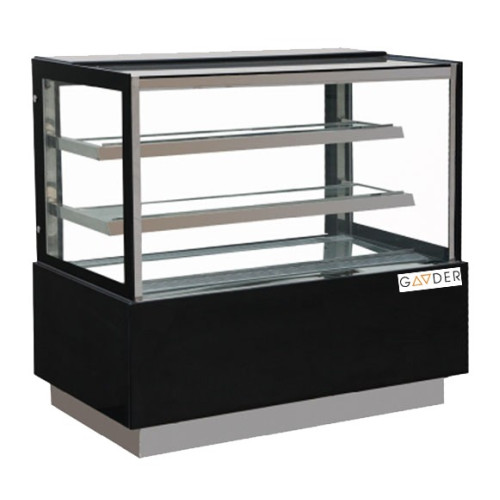 Кондитерська вітрина Cube Gooder FC-500SA 1200х660х1130 мм, 2 полиці, LED, динамічне охолодження, чорна, нержавійка, Китай