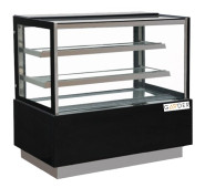 Кондитерська вітрина Gooder FC-600SA Cube, 1500х660х1130 мм, чорна, 2 полиці, LED, динамічне охолодження, нержавійка, R290, Китай