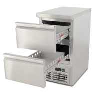 Холодильний стіл GoodFood GF-S451-2D-H6C — професійний стіл з охолодженням, 2 шухляди, 109 л, нерж. сталь, для кухні, кафе та ресторанів