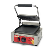 Гриль контактний GoodFood ECG10EA Panini RED — професійний електричний гриль із фіксованою верхньою плитою для шаурми, стейків і сендвічів