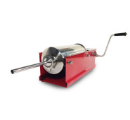 Шприц ковбасний горизонтальний GoodFood SF5H, 5 л, ручний, 4 насадки, нержавіюча сталь, червоний корпус — професійне обладнання