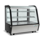 Холодильна вітрина GoodFood RTW120L з нержавіючої сталі, 120 л, LED-підсвітка, динамічне охолодження, чорний корпус