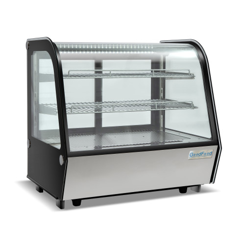 Холодильная витрина GoodFood RTW120L из нержавеющей стали, 120 л, LED-подсветка, динамическое охлаждение, черный корпус