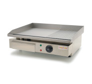 Комбінована електрична жарочна поверхня GoodFood EG55FR із нержавіючої сталі, 550×350 мм, 3 кВт, для кафе та ресторанів