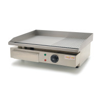 Комбінована електрична жарочна поверхня GoodFood EG55FR із нержавіючої сталі, 550×350 мм, 3 кВт, для кафе та ресторанів