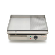 Комбінована електрична жарочна поверхня GoodFood EG55FR із нержавіючої сталі, 550×350 мм, 3 кВт, для кафе та ресторанів