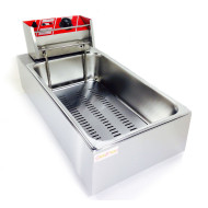 Фритюрниця-чебуречниця електрична GoodFood EF12, 12 л, нержавіюча сталь, професійна для кафе та ресторанів