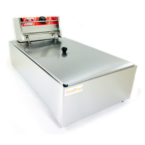 Фритюрниця-чебуречниця електрична GoodFood EF12, 12 л, нержавіюча сталь, професійна для кафе та ресторанів