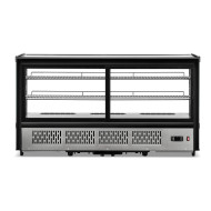 Холодильная витрина GoodFood RTW202L5, 200 л, настольная, 2 полки, LED-подсветка, нержавеющая сталь, для кондитерских и кафе