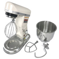 Машина збивальна GoodFood PM-B5W біла, 5 л — професійний планетарний міксер для тіста, вершків і кремів, 500 Вт, з плавним регулюванням швидкості