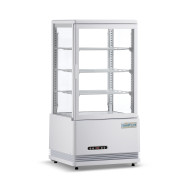 Холодильна вітрина GoodFood RT68L біла — 68 л, LED-підсвітка, подвійне скло, динамічне охолодження, авторазморожування, для напоїв та десертів
