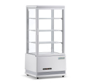 Холодильна вітрина GoodFood RT78L, біла — 78 л, LED-підсвітка, 4-стороннє скління, авторазморозка, цифрове керування, для напоїв та десертів