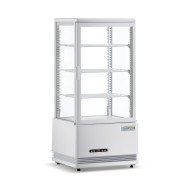 Холодильна вітрина GoodFood RT78L, біла — 78 л, LED-підсвітка, 4-стороннє скління, авторазморозка, цифрове керування, для напоїв та десертів
