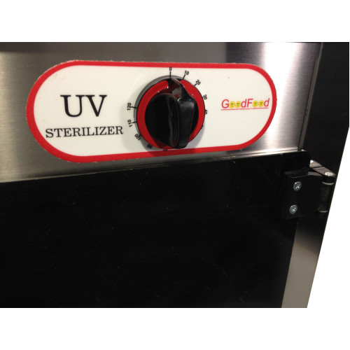 Стерилізатор ножів ультрафіолетовий GoodFood KS10 — настінний, на 10 ножів, корпус із нержавіючої сталі, таймер 120 хв, 10 Вт, для кухні та громадського харчування