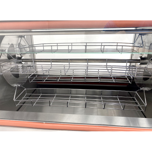 Гриль для кур електричний GoodFood CR268 — професійний електрогриль на 16 курей, корпус із нержавіючої сталі, вітринне виконання, 6 кВт