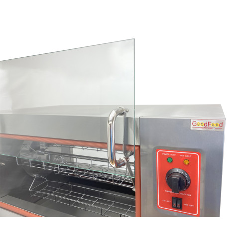 Гриль для кур електричний GoodFood CR268 — професійний електрогриль на 16 курей, корпус із нержавіючої сталі, вітринне виконання, 6 кВт