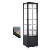 Холодильна вітрина GoodFood RT280L3, 280 л, чорна, з LED-підсвіткою, 5 полиць, для кондитерських виробів, кафе та магазинів