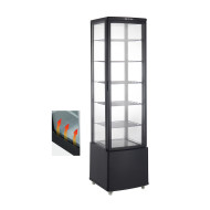 Холодильна вітрина GoodFood RT280L3, 280 л, чорна, з LED-підсвіткою, 5 полиць, для кондитерських виробів, кафе та магазинів